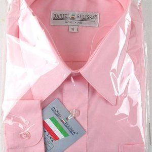 NWT Daniel Ellissa Boy's LS Pink Dress Shirt, Size 18